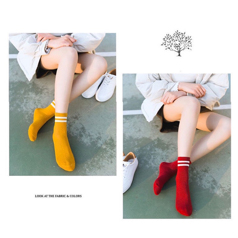Tất cổ cao nam nữ vớ Unisex họa tiết kẻ ngang phong cách Hàn Quốc hiện đại thu hút mọi ánh nhìn EMOJI TD021