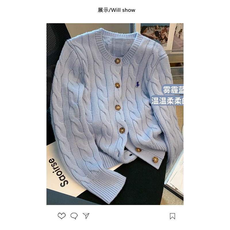 Áo Khoác Cardigan Dệt Kim Cổ Tròn Thiết Kế Mới Thời Trang Mùa Thu 2022 Dành Cho Nữ