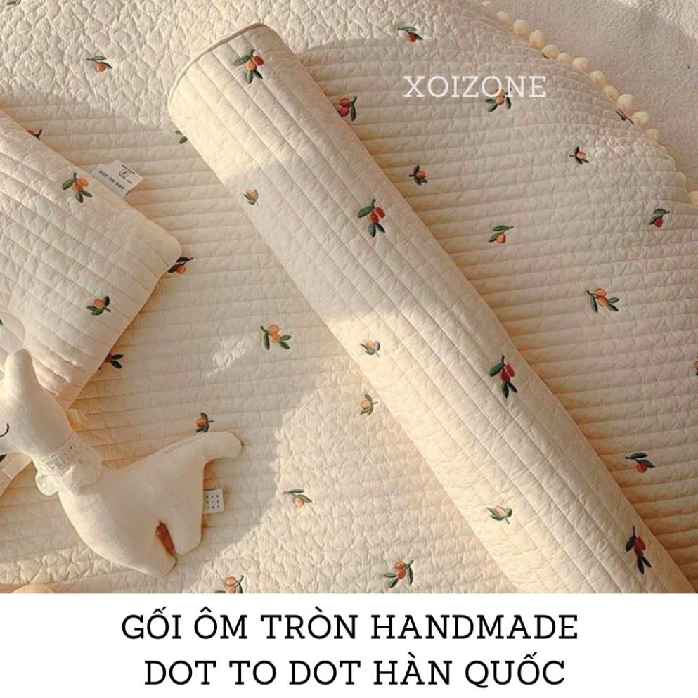 Gối ôm thêu Phong cách Hàn Quốc cho bé 60x10cm Handmade an toàn cho bé