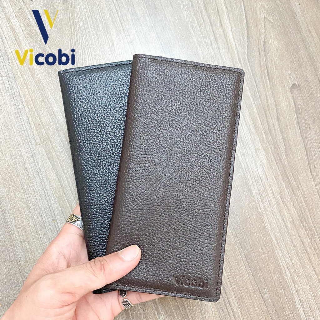 Bóp ví dài nam da bò TT Vicobi đựng thẻ Card ATM, CMND, GPLX, cà vẹt hay bằng lái xe mới hoặc cũ gia công tại Việt Nam