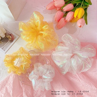 Scrunchies , buộc tóc vải , vòng tay hologram