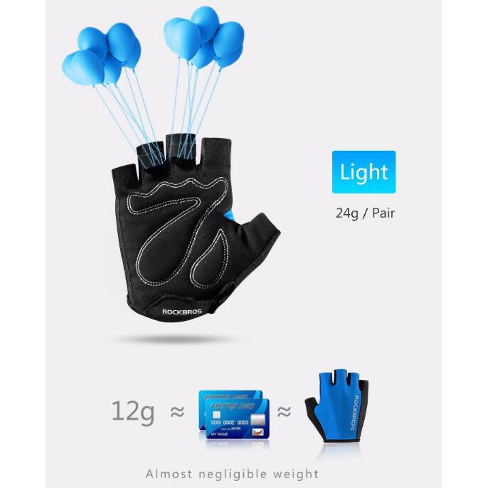 Găng Tay Hở Ngón ROCKBROS Chống Trượt Chống Mồ Hôi Thoáng Khí Cho Xe Đạp MTB