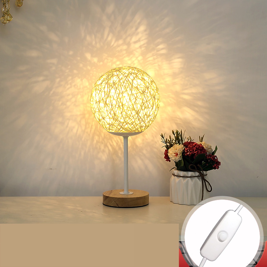 [Hàng Sẵn] Đèn ngủ để bàn Gỗ tre Sạc USB Hình bóng mây LED chiếu sáng trang trí phòng ngủ【Tennessee052】