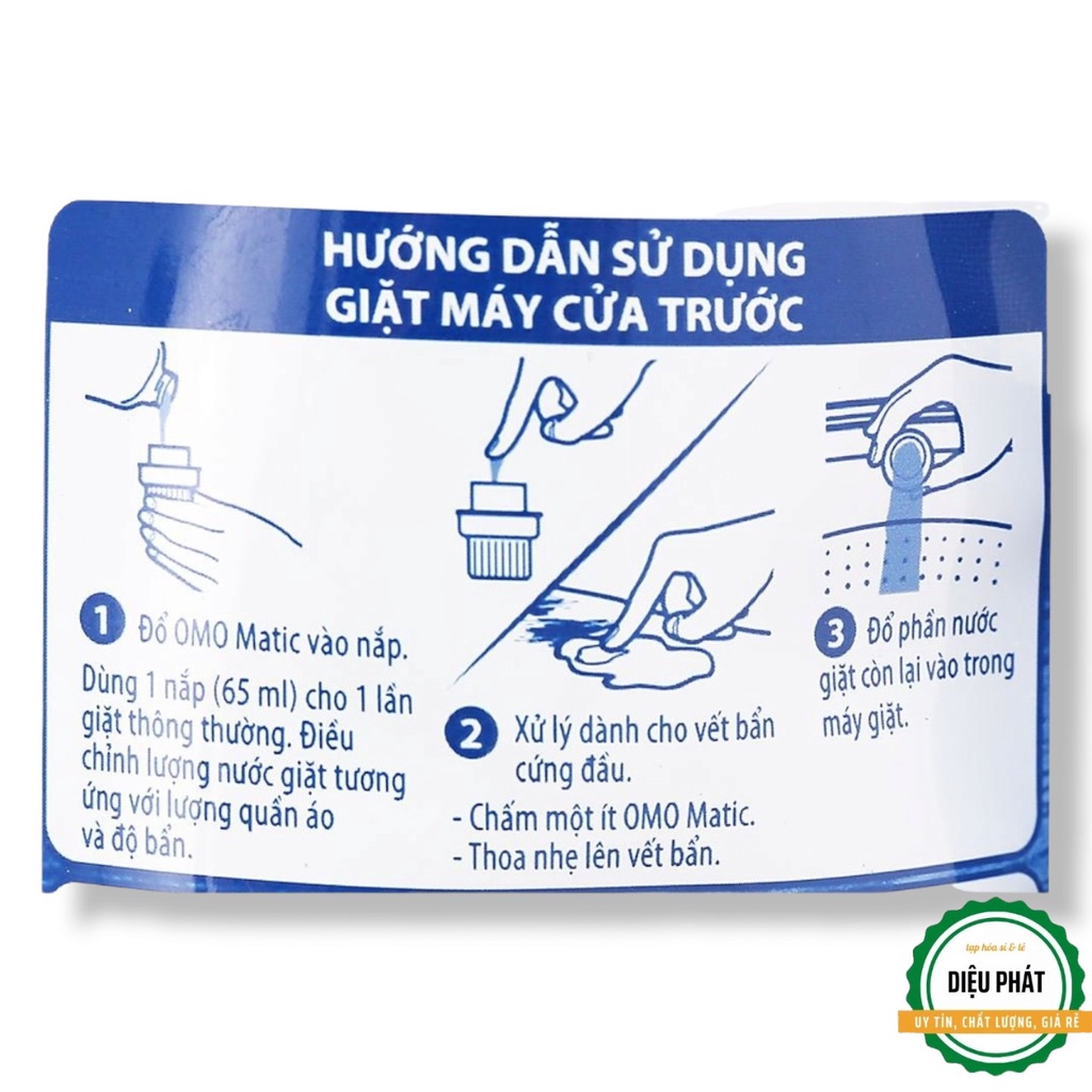 ⚡️ Nước Giặt OMO Cửa Trước Bền Màu Với Tinh Chất Lựu Tre Xoáy Bay Vết Bẩn Và Hương Thơm Bền Lâu Túi 1.9 Lít