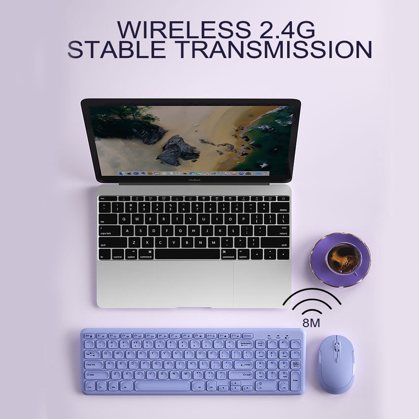 Bộ Bàn Phím Và Chuột Không Dây Siêu Mỏng 2.4Ghz Cho Máy Tính