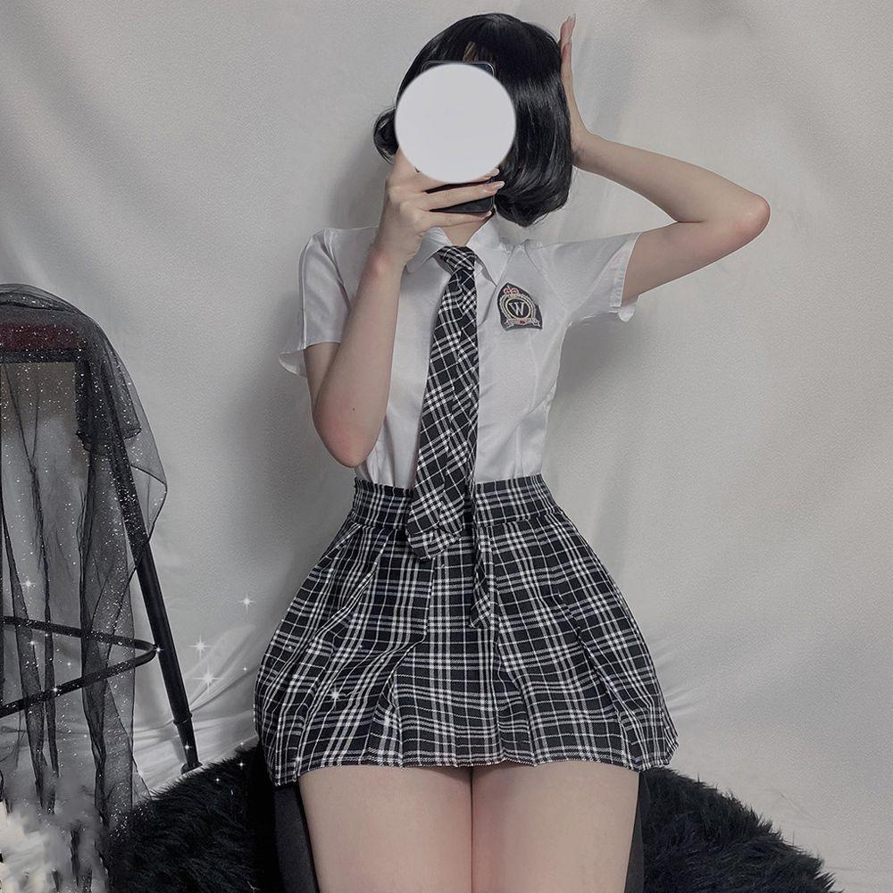 Bộ Đồ Lót Hóa Trang Kiểu Lolita Kẻ Sọc Thiết Kế Quyến Rũ