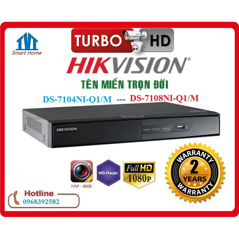 Đầu ghi hình camera IP  HIKVISION DS-7104NI-Q1/M và HIKVISION DS-7108NI-Q1/M