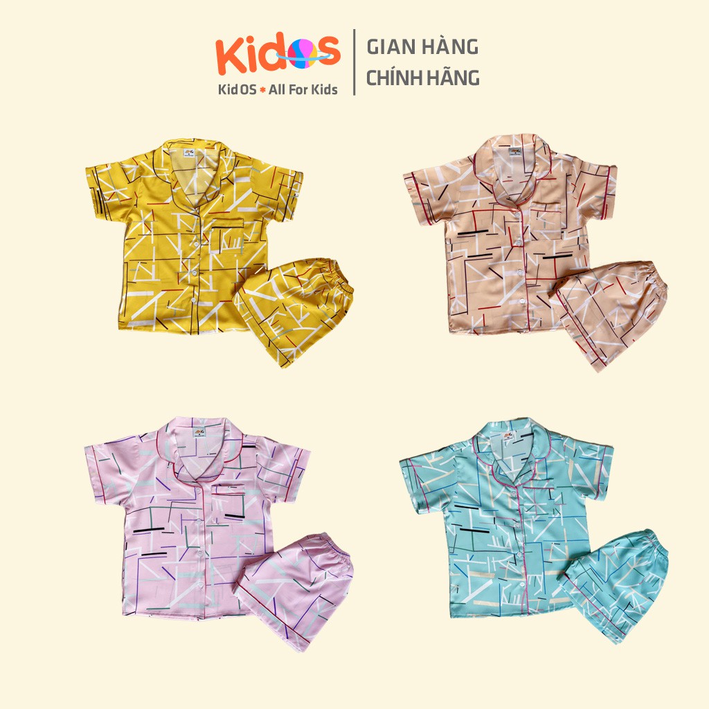 Đồ bộ Pijama lụa trẻ em cao cấp KidOS thoáng mát cho bé trai và bé gái từ 1 – 14 tuổi họa tiết năng động