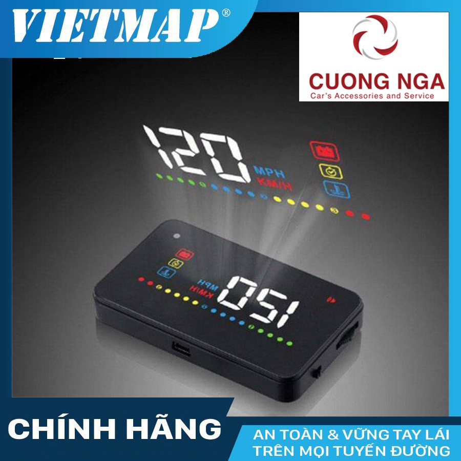 VIETMAP HUD V200 Hiển thị tốc độ lên kính lái Fullbox - hàng chính hãng bảo hành 12 tháng bao đổi trả