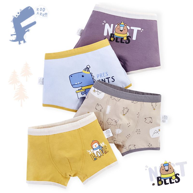 Quần lót đùi cho bé trai sét 4 quần sịp trẻ em nam cao cấp đủ size từ 9-44kg NX25
