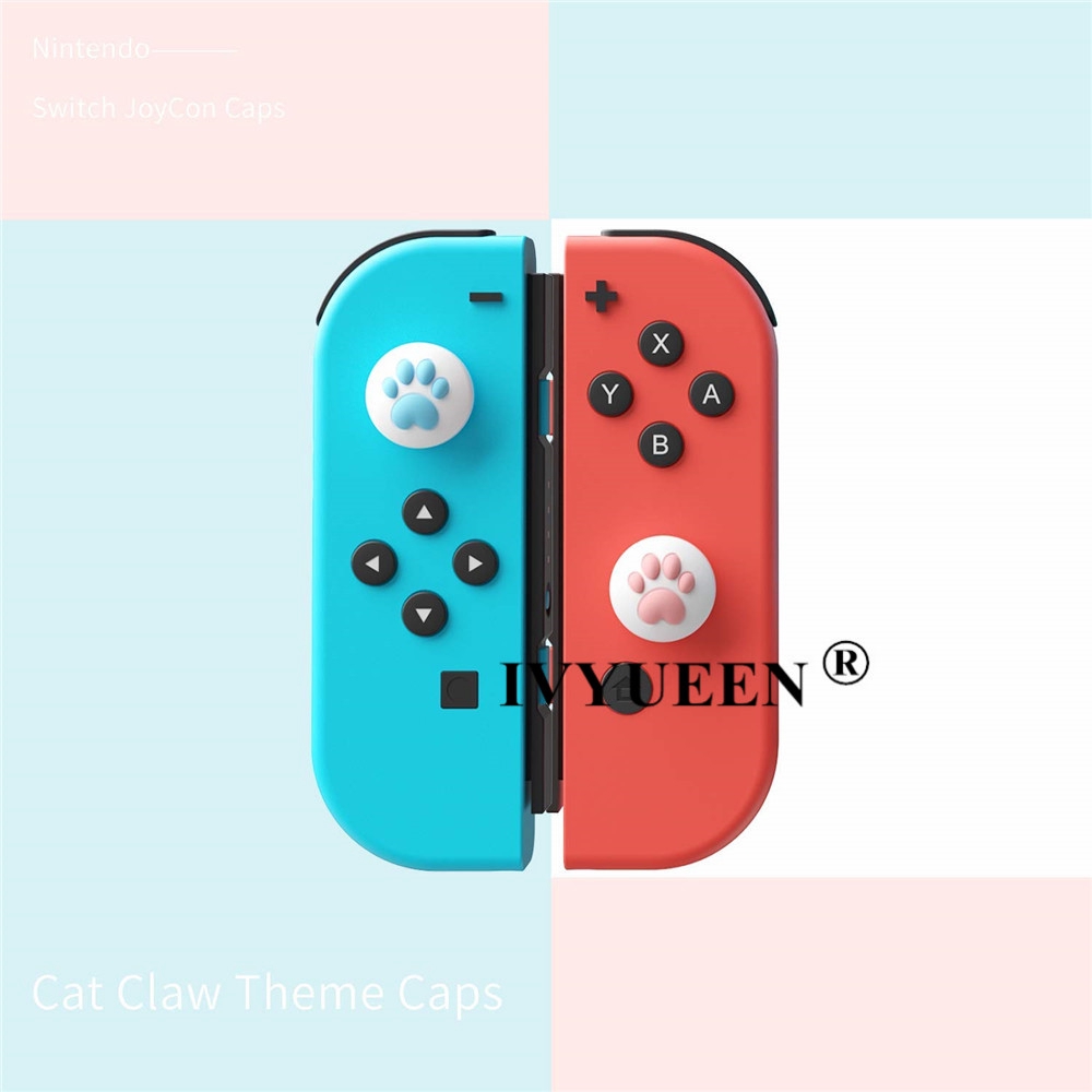 1 nắp đậy nút điều khiển hình dấu chân mèo cho Nintendo Switch Joy Con Lite