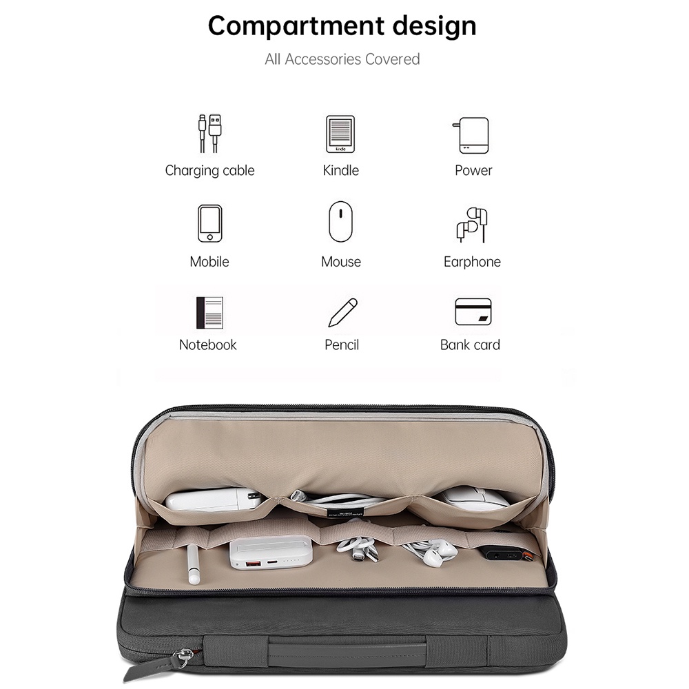 Bao đựng máy tính xách tay WiWU Ora cho Macbook Air 13,6 M2 2022 Vỏ đựng máy tính xách tay chống nước chống sốc cho Macbook Pro 13 M1 M2 Túi máy tính xách tay nhiều túi cho Macbook Pro Air 16 inch