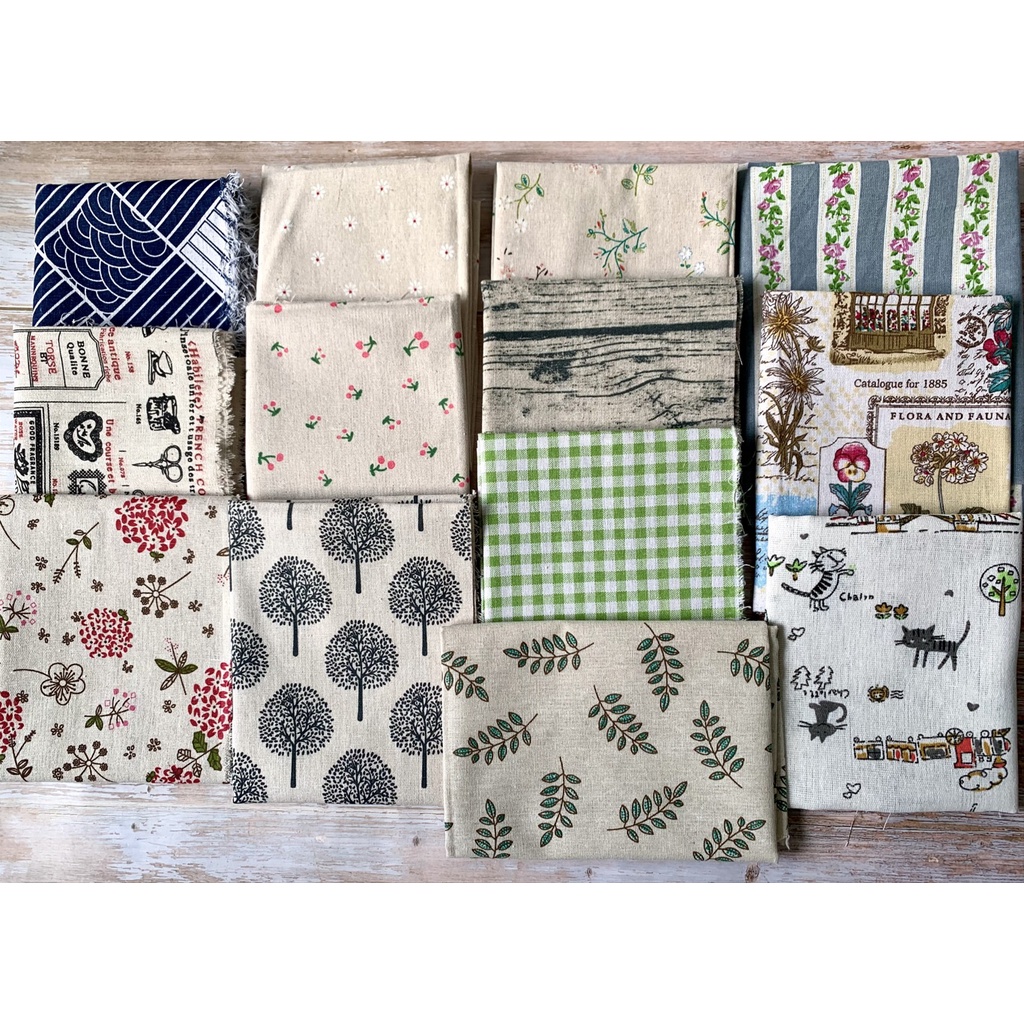 [1kg ~5-6m vuông] Thanh lý vải bố, vải canvas làm đồ handmade, may túi, dây vải trang trí