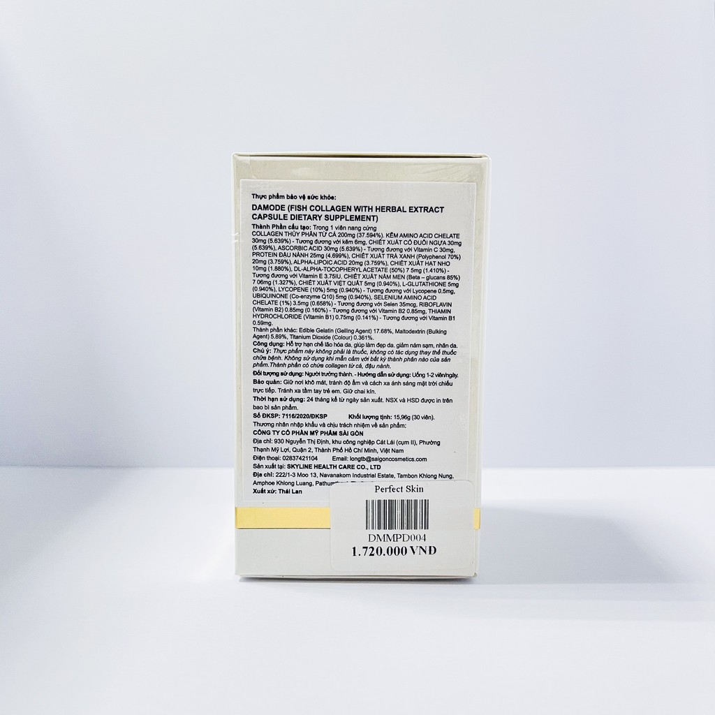 Perfect Skin Fish Collagen With Herbal Extracts Capsule Viên Trắng Da Collagen, Chống lão hoá Damode [ Hàng Thật ] | BigBuy360 - bigbuy360.vn