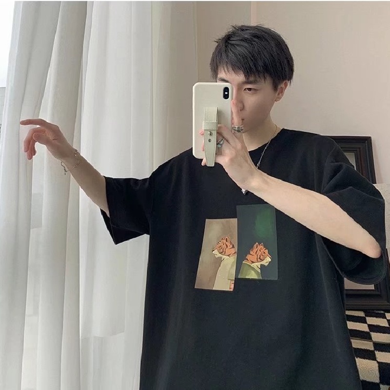 Áo Thun Tay Ngắn Cổ Tròn Dáng Rộng In Họa Tiết Hoạt Hình Thời Trang Mùa Hè Cho Nam Và Nữ Size M-8XL