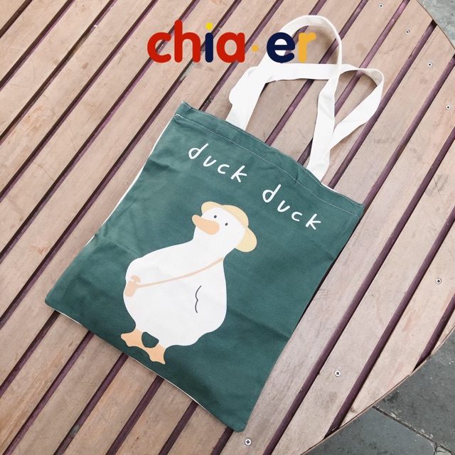 Túi Tote vải chấm tròn màu sắc, túi vải bảo vệ môi trường Chia.er