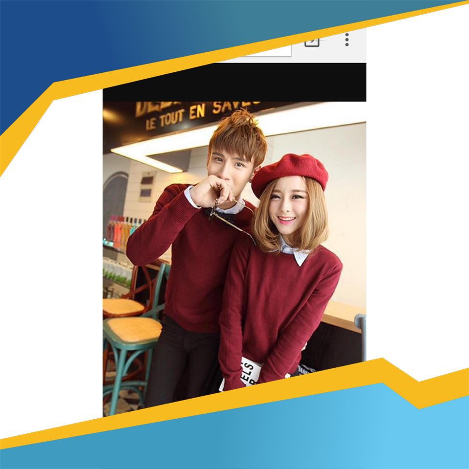 Áo Len Đôi Nam Nữ Cổ Tròn Màu Đỏ Đô Hot