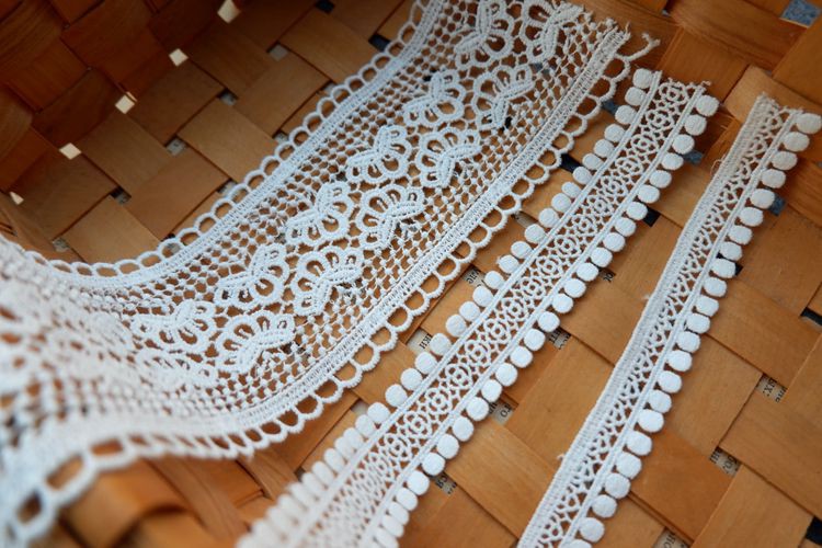 Dây ren cotton rộng 1.6cm-7.4cm trang trí làm đồ thủ công DIY