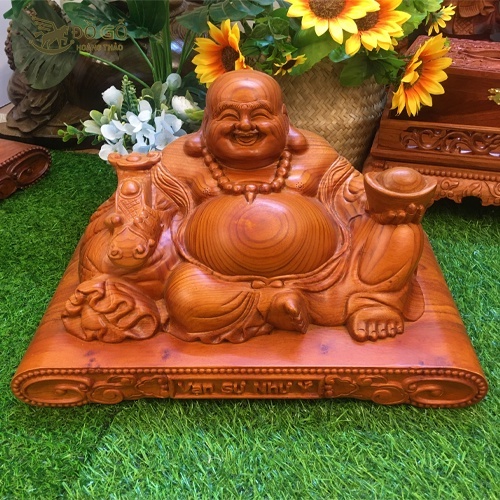 Tượng Phật Di Lặc 40cm Vạn Sự Như Ý Gỗ Hương