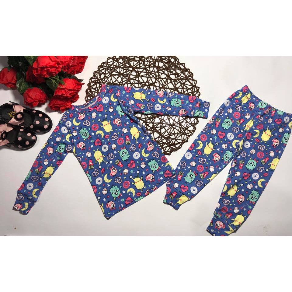 Bộ dài tay cho bé gái thun borip hàng Carter