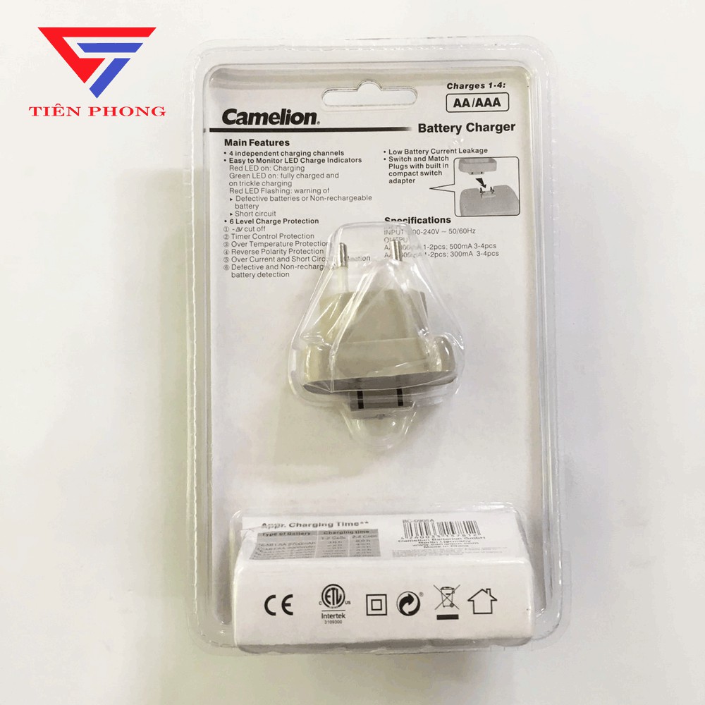 Máy Sạc Camelion BC-0905A Hàng Chính Hãng, sạc Pin AA AAA 0905A, sạc nhanh tự ngắt