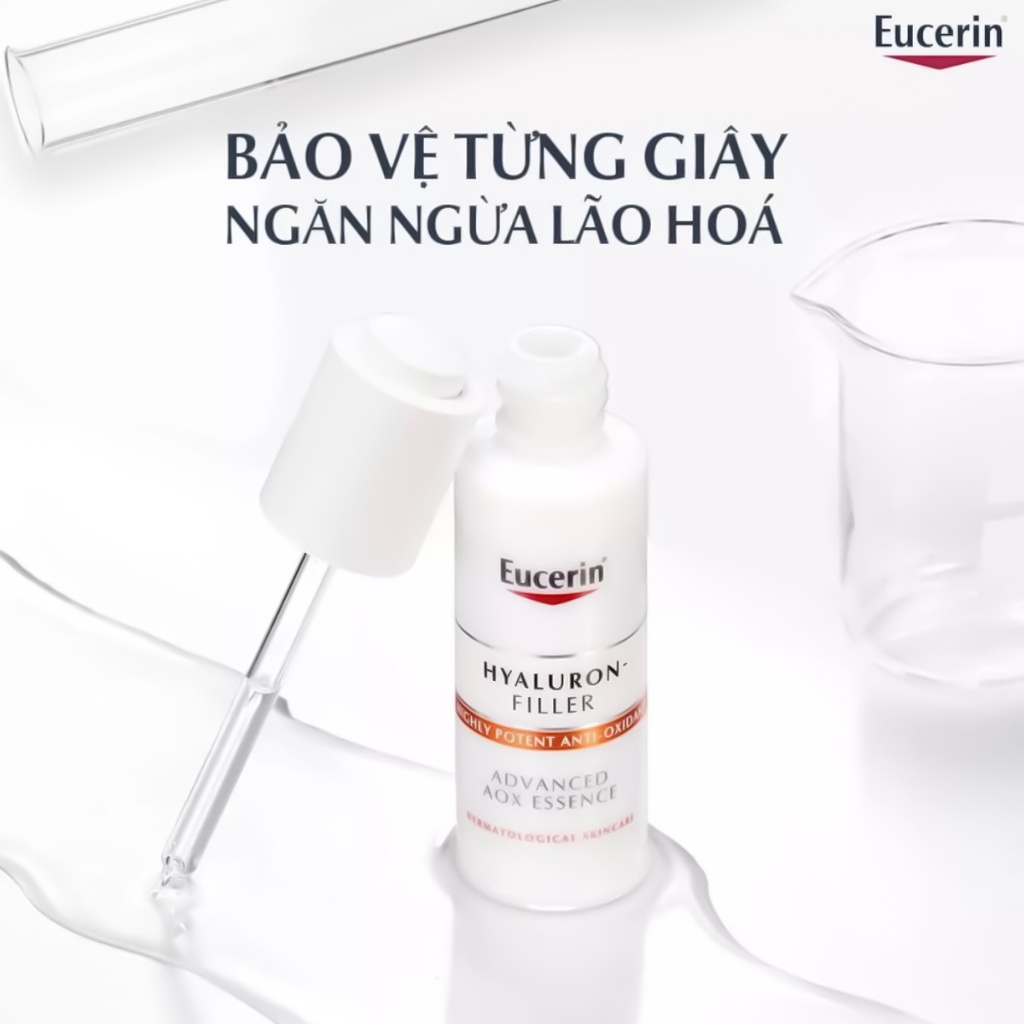 Tinh chất Eucerin Hyaluron + Filler Advanced AOX Essence chống oxy hóa và thu nhỏ lỗ chân lông 30ml