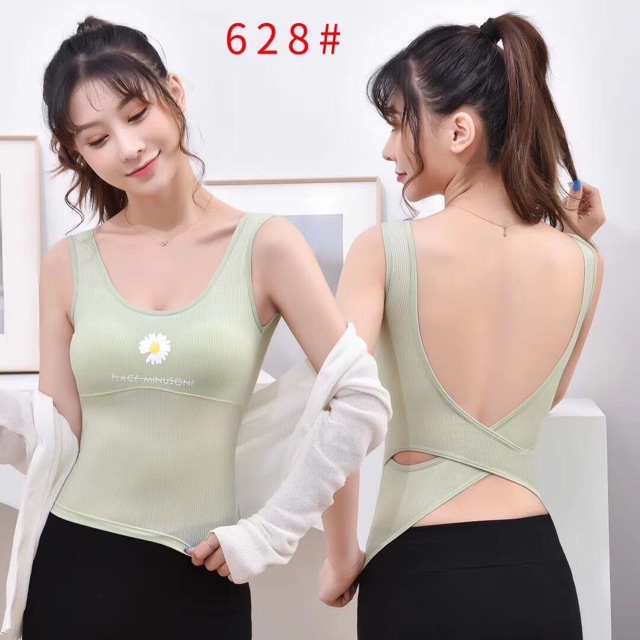 [ FREESHIP TỪ 50K ] Crop Top Hoa Cúc Chéo Lưng