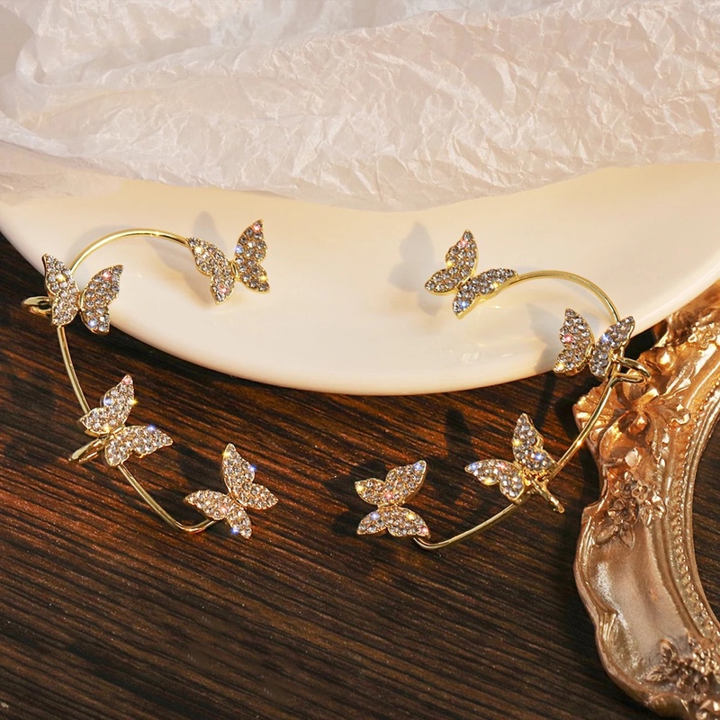 1 bông tai hình cánh bướm đính đá zircon phong cách Bohemia đơn giản cho nữ