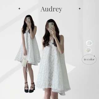 V195 Váy yếm nữ AUDREY dáng xòe form đẹp lưng chun đan dây chất liệu hai lớp cao cấp