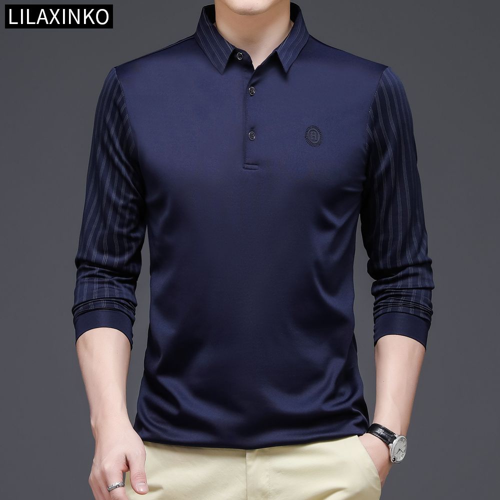 Áo Thun Polo Tay Dài Kẻ Sọc 3 Màu Thời Trang Dành Cho Nam