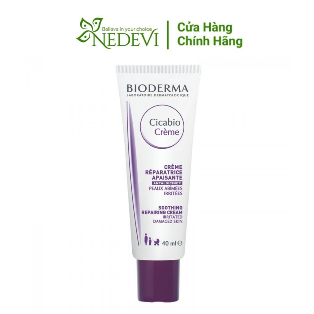 Kem dưỡng phục hồi da Bioderma Cicabio Crème 40ml phục hồi da kích ứng, da bị tổn thương - NEDEVI Chính Hãng