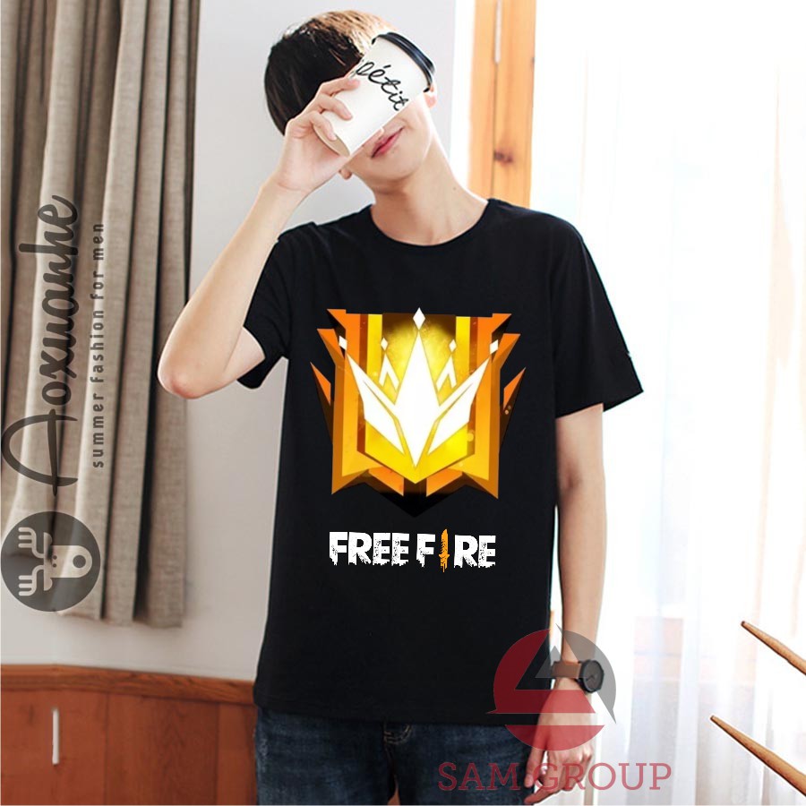 Bộ Nam Hè free fire in logo rank thách đấu hàng handmade Áo Game Sam Shop