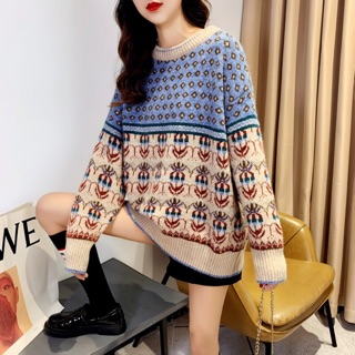 Áo len thổ cẩm thụng vintage QC siêuu xinhh