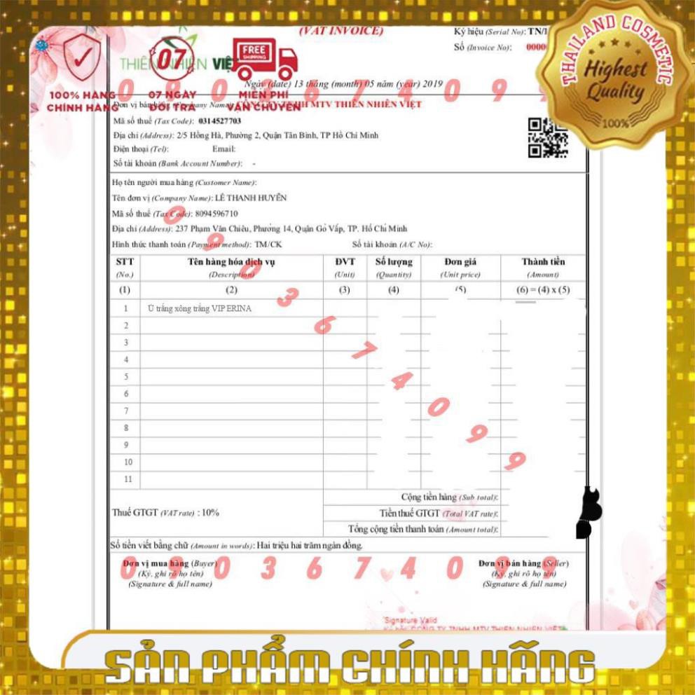 Sữa tắm xông trắng Erina Thái Lan không bọt like Pink Lady