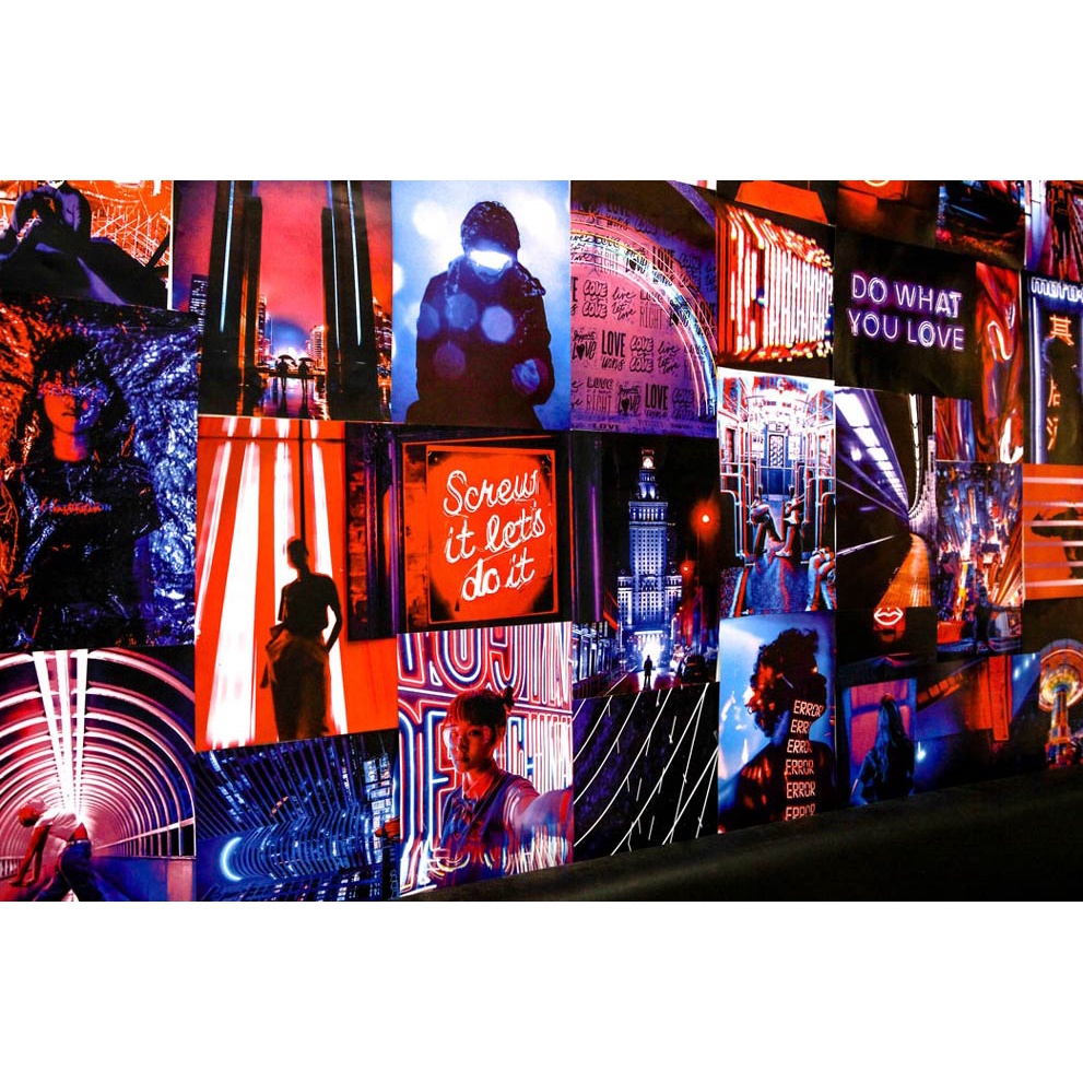 Combo 16 Wall Collage dán tường trang trí decor phòng ngủ - theme cyberpunk