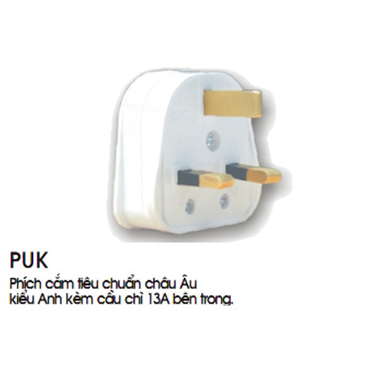 Đầu phích cắm tiêu chuẩn châu Âu, có cực nối đất LIOA PUK