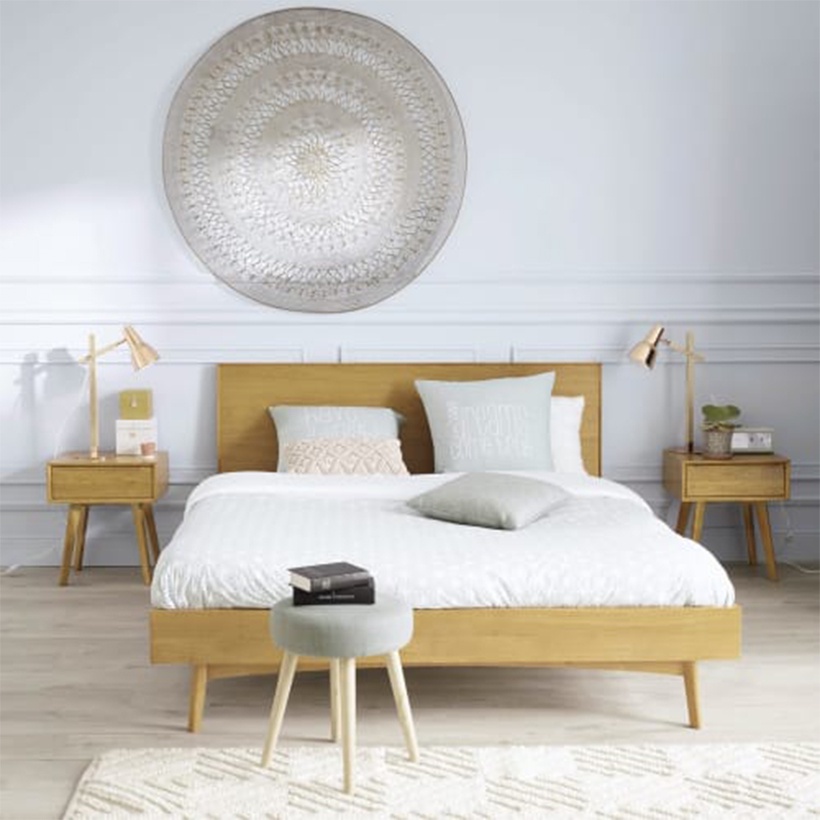Giường ngủ gỗ sồi IBIE Portobello màu tự nhiên, tùy chọn kích thước