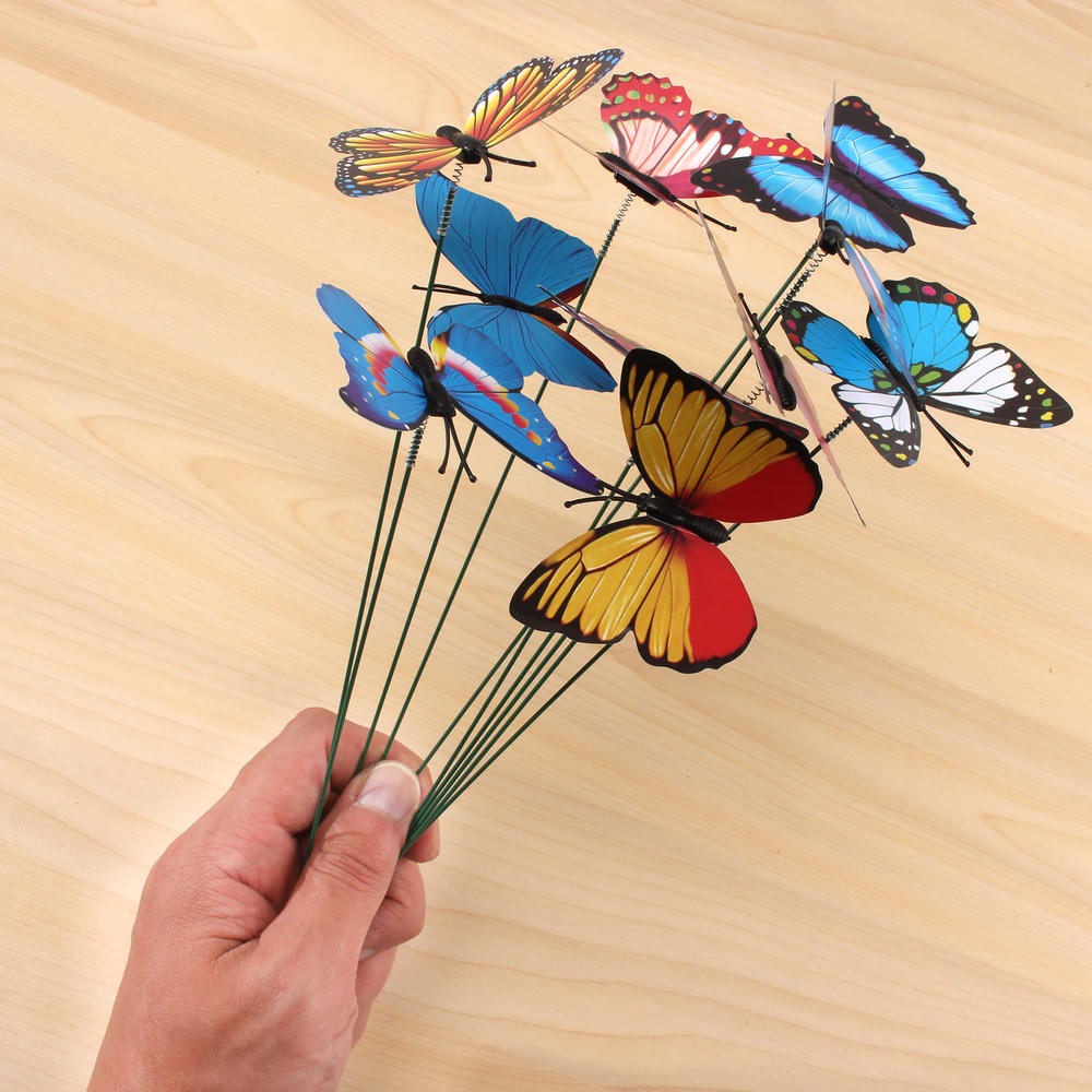 Bộ 10 Bươm Bướm Nhiều Màu Sắc Trang Trí Sân Vườn