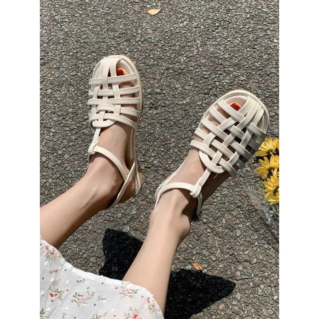[ BÃO GIÁ-CHÁY ĐƠN] Dép xăng đan quai đan bằng da mềm mại thời trang