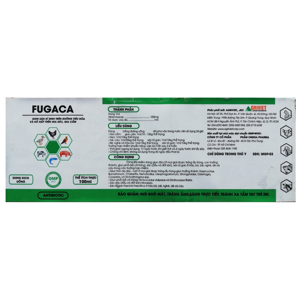 1 lọ FUGACA 100 ml dùng tốt cho chó, mèo, gia súc, trâu bò lợn, gia cầm, gà chọi, gà đá, chim cảnh