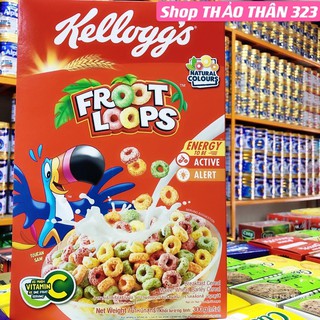 Date T02/2025- BÁNH ĂN SÁNG Dinh Dưỡng Kellogg’s FROOT LOOPS Trái Cây