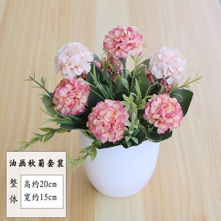 Bình hoa lụa trang trí phòng khách mini HH001