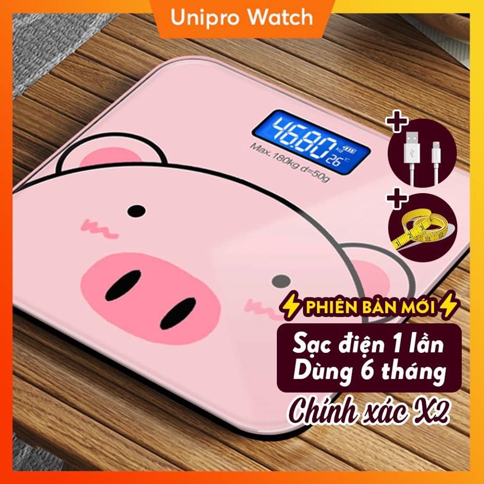 [Cân sạc điện usb] Cân điện tử hình heo mẫu sạc điện 2020