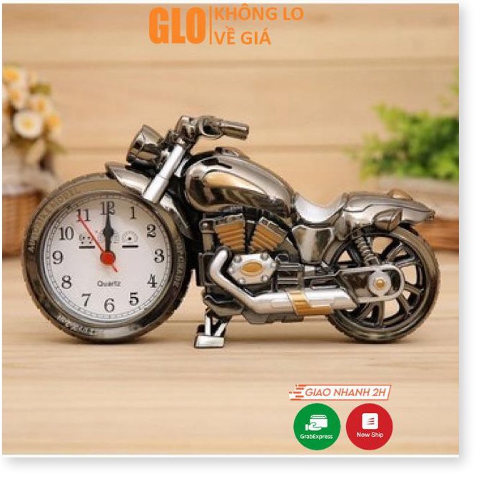 Đồng Hồ Để Bàn Kiểu Cổ Hình Xe Moto Phân Khối Lớn GloShop