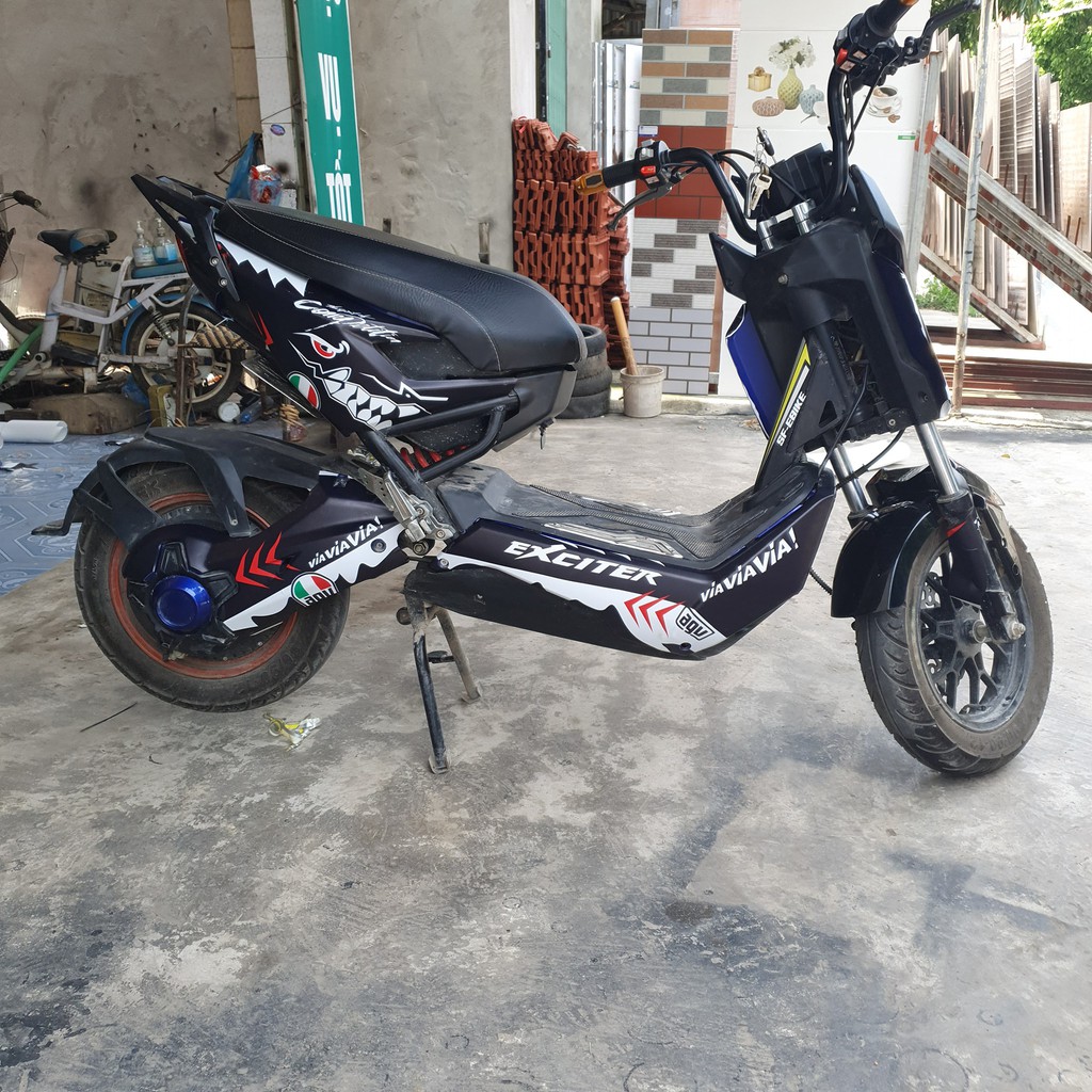 tem trùm xe điện xmen CÁ MẬP ĐEN
