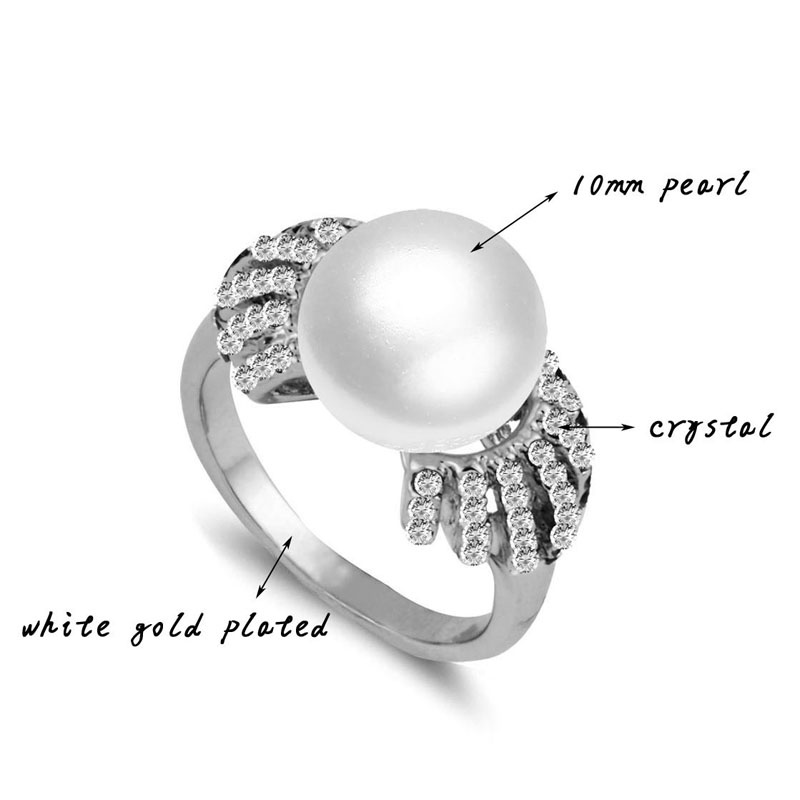 Nhẫn nữ SINLEERY JZ538 màu xám khảm zircon trắng thời trang sang trọng cổ điển