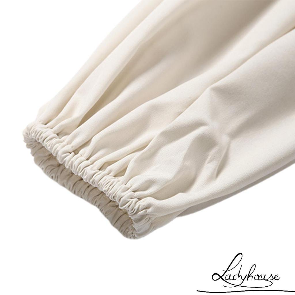 Áo Croptop Trễ Vai Cổ Chữ V Tay Phồng Ngắn Gợi Cảm Cho Nữ