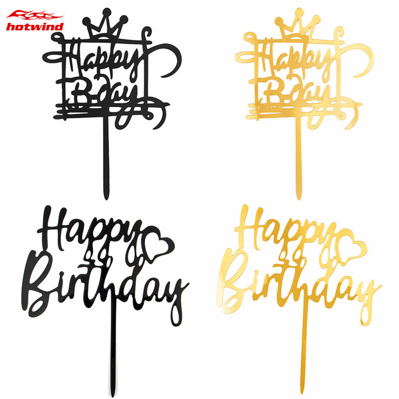 HW Chữ Happy Birthday Gắn Trang Trí Bánh Kem