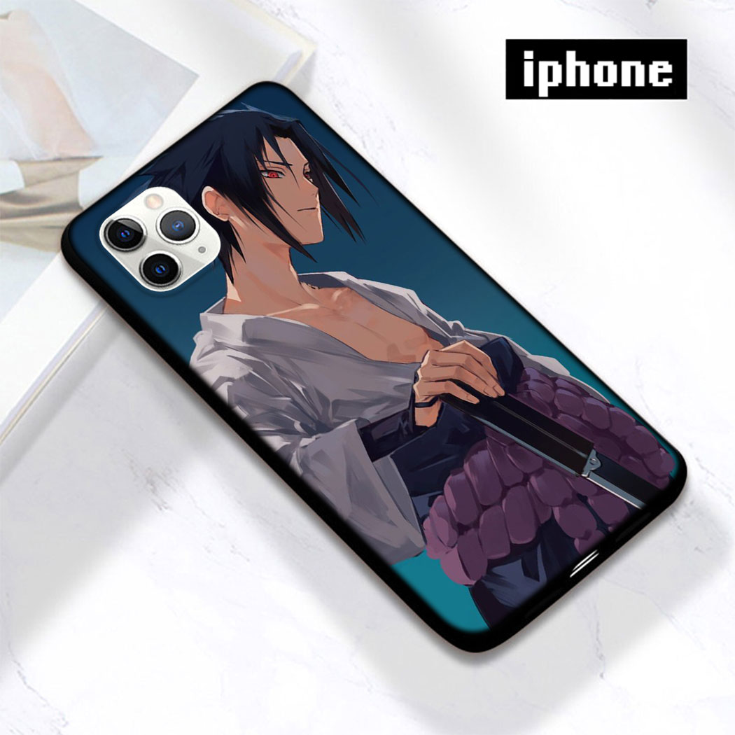 Ốp Điện Thoại Silicon Mềm Đen Hình Naruto Vs Sasuke Cho Iphone 11 Pro Max 12 Mini Pro Xs Max Se 2020 Xc27