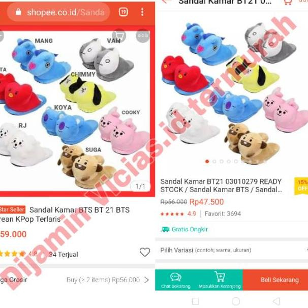 Dép Bông Hình Các Nhân Vật Bt21 Của Bts San02 - Hàn Quốc